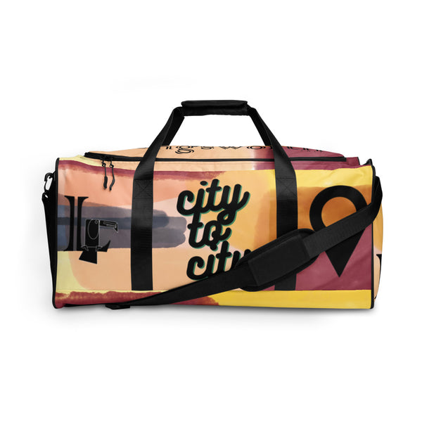 City to City Orange Watercolor Duffle bag