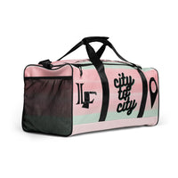 City to City Pink and Mint Watercolor Duffle bag